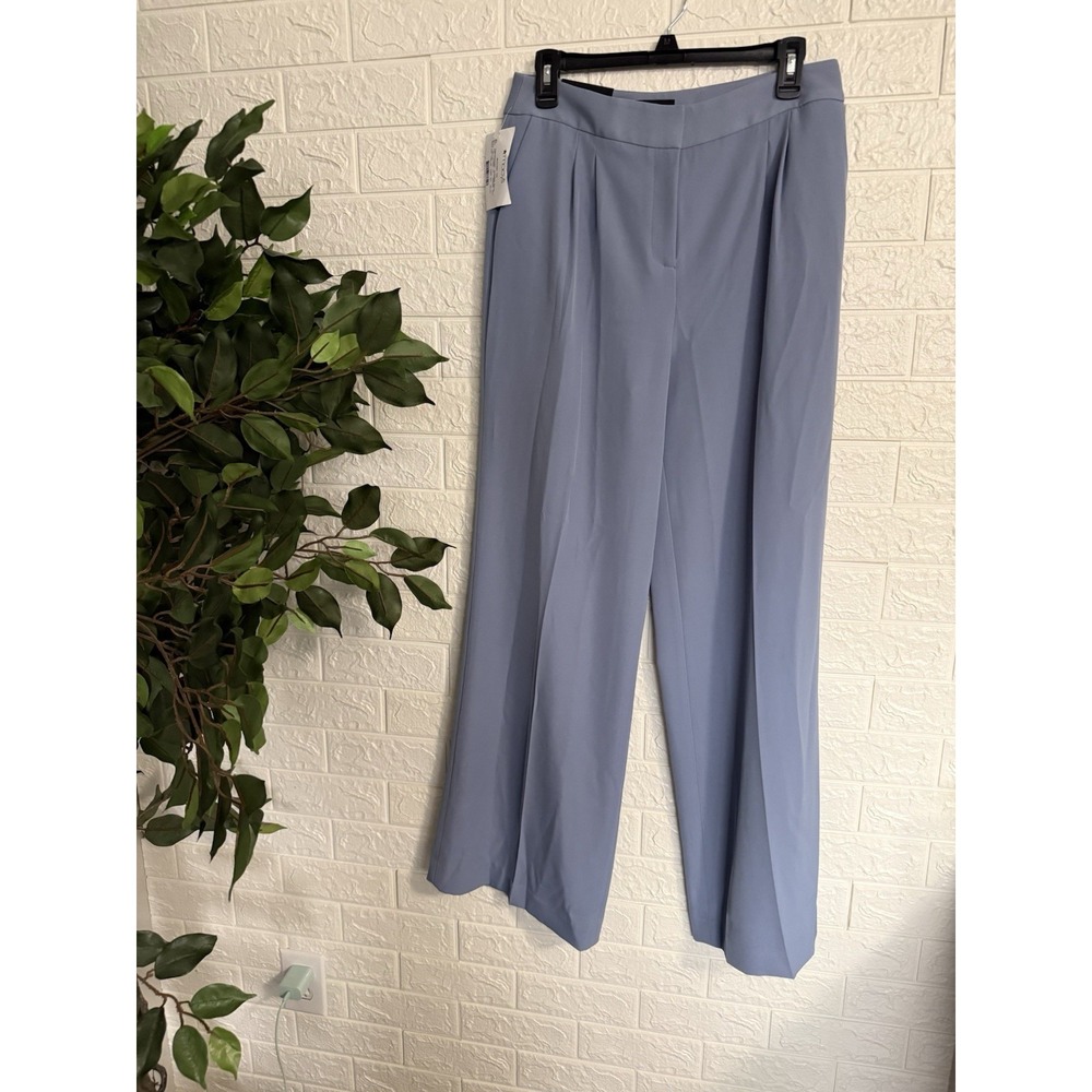 Donna Karan New York Womens Pleated Wide Leg Dress Pants Blue Size 6
